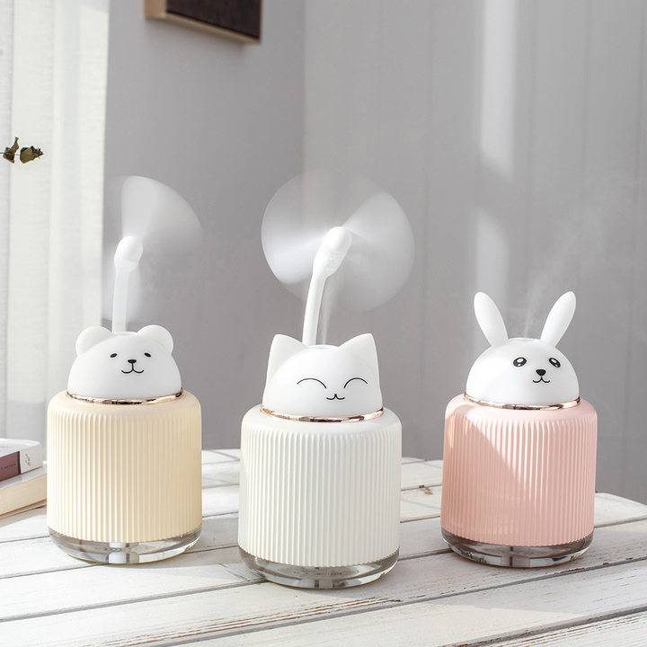 Cute Cat Ultrasonic Air Humidifier USB Essential Oil Diffuser LED Light Lamp